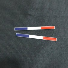 2x Chrome France Siilver Flag