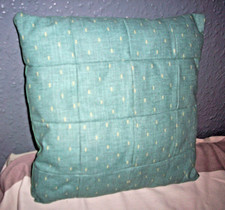 Square Green Handmade Patchwork Cushion stuffed -33 x 33 cm