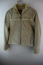 RIVER ISLAND Beige Leather Lined Jacket size Uk 12 Womens Full Zip Casual