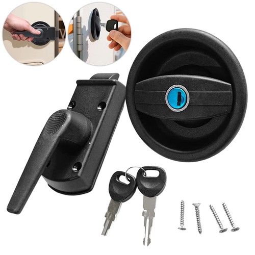 Round caravan door lock - round,