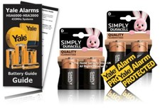 Yale Alarms HSA6000 Siren Battery KIT / INC GUIDE & WINDOW STICKERS / RRP £15.99