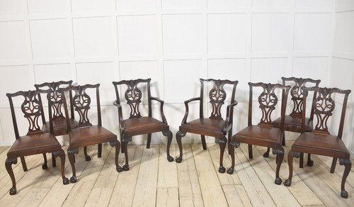 Set of eight - 🍽️, mahogany