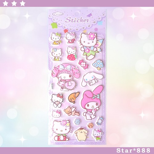 Sanrio puff stickers - sanrio,