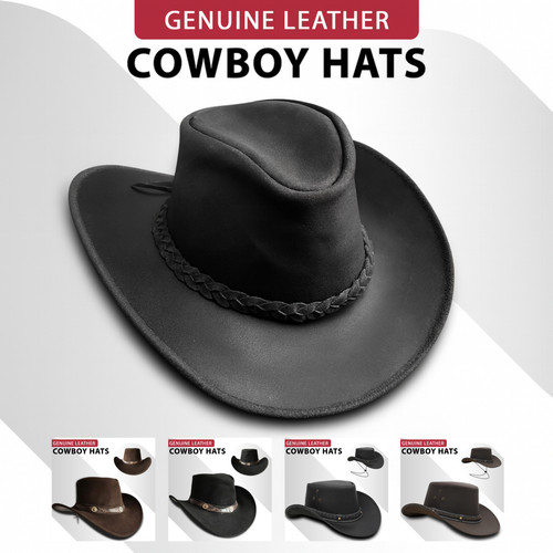Real leather cowboy - cowboy, hat