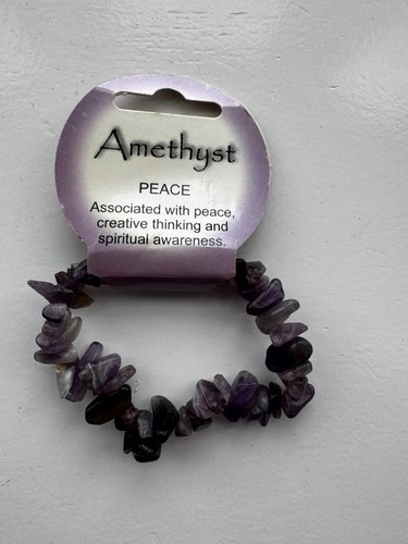 Amethyst crystal chip bracelet - amethyst,