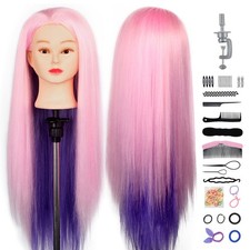 26'' Multicolored Hair Salon Training Head Hairdressing Styling Mannequin Doll