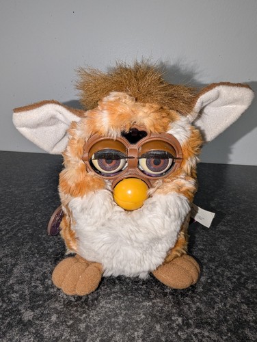 Furby with tags stripey - furby, tan