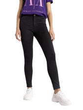 Armani Exchange Womens Jeans Black W26 L29 J12 Jegging Lift Up Mid Rise