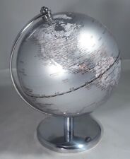 STYLISH SILVER WORLD GLOBE A25982 -13CM DIAMETER THE GLOBE COLLECTION BY ENESCO 