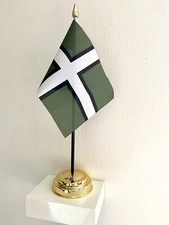 DEVON TABLE FLAG with Flat One hole Golden base 15cm x 10cm