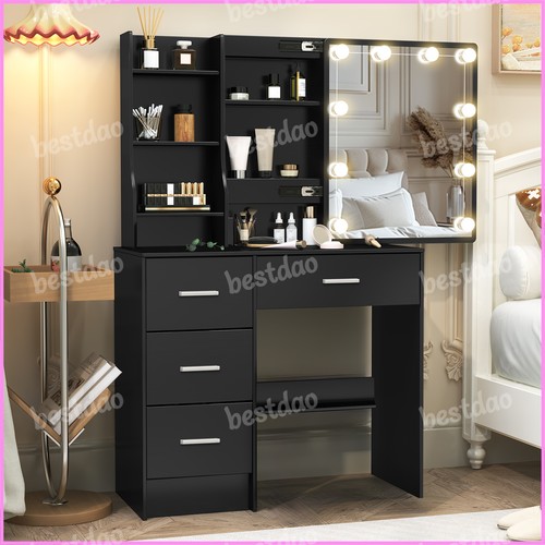 Black dressing table with - table,