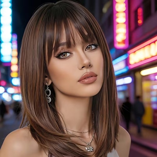 Long dark brown - dark, straight
