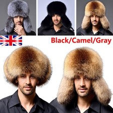 Winter Men Thick Ushanka Faux Fur Warm Thermal Russian Cossack Trapper Snow Hat.