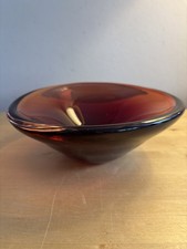 SIGNED Orrefors Sven Palmqvist Brown Glass Circular Bowl - PU 3092/13