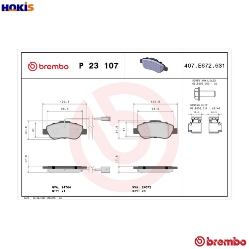 Brake pad set disc - disc, p