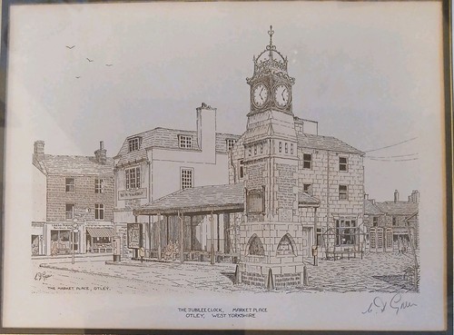 Framed otley market place - otley,