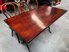 Vintage Wooden Tables cast Iron Base Restaurant Cafe Bistro Bar Pub Hotel