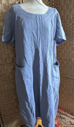 Crea concept linen dress blue - concept,
