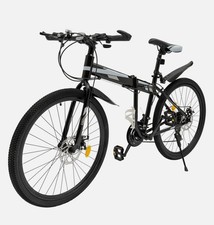 Mountain Bike 26" Wheel MTB 21 Speed Adult Bicycle Folding Bike Black &White UK
