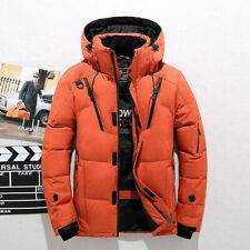 Mens Winter-Warm Duck Down Jacket Ski Jacket Snow-Thick Hooded Puffer-Coat-Parka