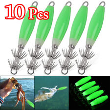 10Pcs Luminous Squid Jig Deep Sea Underwater Catch Fishing Lure Fishhook Tackle