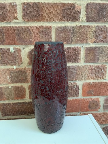 Red crackle glass flower - red,