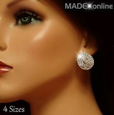 Round Domed Earrings, Silver