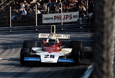 Mark Donohue Penske PC1 Ford Spanish GP at Montju�c April 27 1975 - Old Photo 1