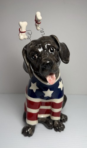 Blue sky patriotic black lab - sky,