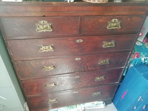 Antique oak draw chest of - draw,