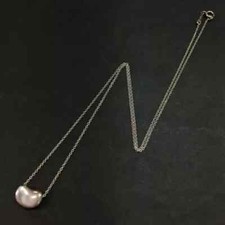 TIFFANY&CO. Silver 925 Peretti Bean Pendant Necklace 42