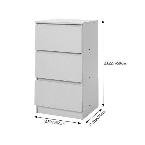 Wooden white bedside table - wooden,