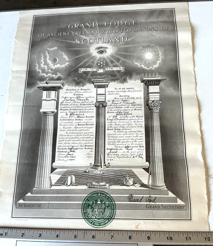 Freemasons certificate grand - freemasons,