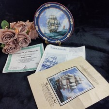 Royal Doulton 8.5" Endeavour Plate 1988 Gift John Dinsdale Great Sailing Ships