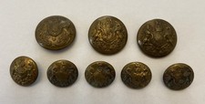 Military Brass General Service Buttons, Kings Crown x 8.