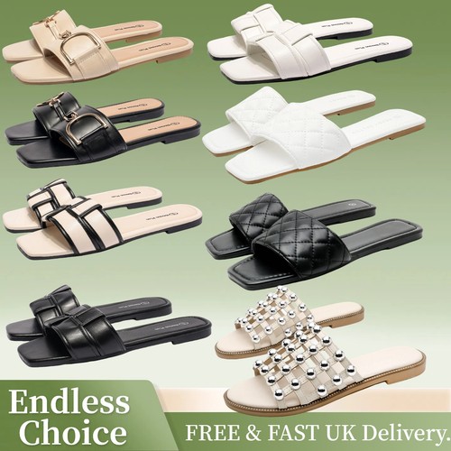 Womens ladies sliders slippers - womens,