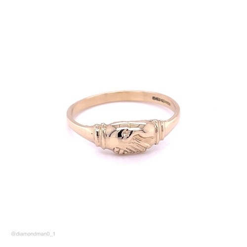 9ct yellow gold - gold, claddagh