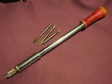 VINTAGE GREAT NECK NO. 377A SPIRAL RATCHET PUMP YANKEE SCREWDRIVER WITH 3 BITS