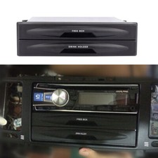 Universal Car Single/Double Din Radio Pocket Kit w/ Drink-Cup Holder Storage Box