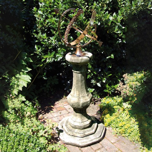 Pedestal grand armillary - grand, stone