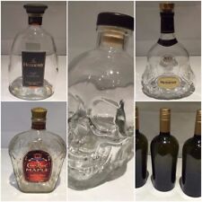 Glass Skull, Hennessy, Whisky Bottle  - EMPTY 