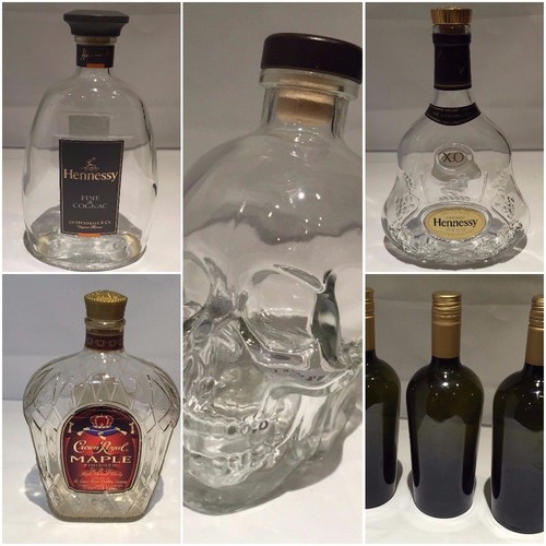 Glass skull hennessy - skull,, whisky