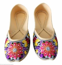 Women Wedding Shoes Leather Handmade Indian Casual Mojaries Jutties Flats US 9