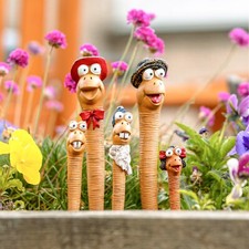 5pc Garden Worms Family Ornaments Miniature Set Resin Decorative Figurines Plant
