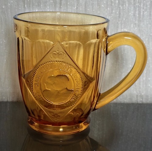 Amber glass pint tankard - glass,