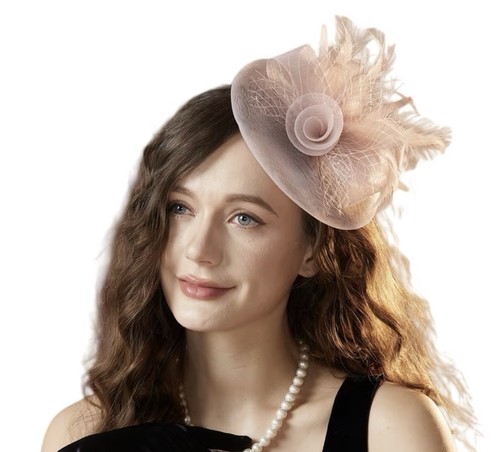 Light pink fascinator - light,