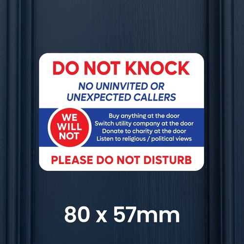 Stop cold callers sticker - stop, do