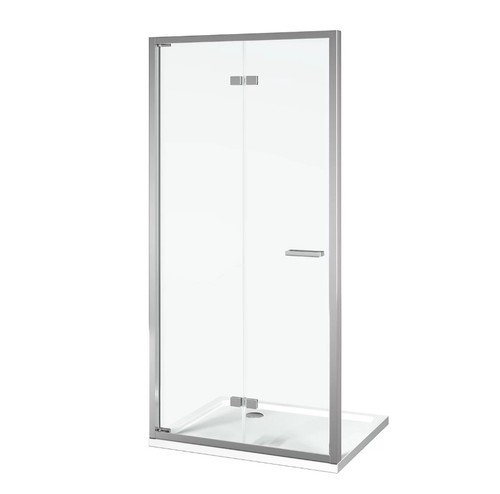 Chrome fold shower door - shower,