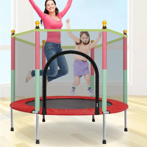 5ft kid trampoline with safety - with,