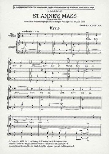 Anne mass choral - st, score